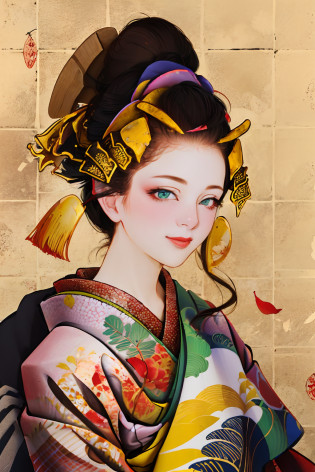 A. ?Beautiful kimono like an oiran?Black Hair Glossy Hair Ornament?Portrait photo of woman with dainty smile and red lipstick?Autumn background that creates elegance?Red petals fluttering in the wind?masutepiece, Best Quality, (8k wallpaper of extremely detailed CG unit) (Best Quality), (Best Illustration), (Best Shadows) ,Draw pictures depicting the colors and landscapes of autumn nature?NP?Trees with autumn leaves??Autumn twilight?It is a good idea to incorporate ginkgo trees etc...?Try to incorporate food and other things in the drawing that give a hint of autumn in the background?