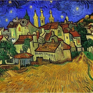 Large medieval village picture by Vincent Van Gogh