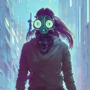 girl wearing cyberpunk gas mask, Cyberpunk Colors, Cyberpunk Style, fantasy art by greg rutkowski, loish, rhads, ferdinand knab, makoto shinkai and lois van baarle, ilya kuvshinov, rossdraws, tom bagshaw, alphonse mucha, global illumination, radiant light, detailed and intricate environment
