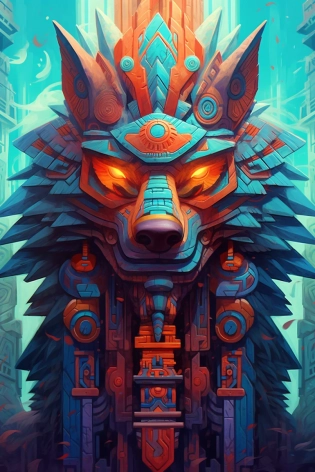 totem animal totem aztek greeble tribal style fanart ornate fantasy heartstone ankama gta5 cover style official behance hd artstation by Jesper Ejsing, by RHADS, Makoto Shinkai and Lois van baarle, ilya kuvshinov, rossdraws totem color pastel vibrant radiating a glowing aura intricate, elegant, sharp focus, illustration, digital painting, concept art, matte, art by WLOP and Artgerm and Greg Rutkowski and Alphonse Mucha, masterpiece --ar 2:3 --s 750