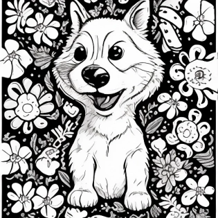 Very unrealistic but very in detail ilustrated cute animal in comics style, with flowers in his paw. This animal works with positive emotions.