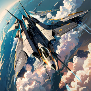 There was a jet flying through the air?Travel through time?There is a contrast between the modern and the future?Lots of smoke, valkyrie fighter jet, jet fighter background, acecombat, portrait of figther jet evading, fighter jet, 4k highly detailed digital art, dcs world style, Jet fighter, dcs world, Beautiful digital artwork, realistic aircraft, ace combat, fighter jet in flight