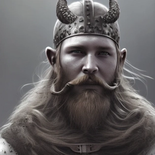 Close-up of Viking King emerging from wet black mud + Dark metal helmet with two large black horns on the sides of the helmet + dark warpaint + scruffy black beard + angry expression + scar on face + Viking Axe + cinematic lighting, volumetric rays, moody, wet, dripping mud cinematic shot, detailed, trending on Artstation, dark blueish environment, demonic backlight, unreal engine, 8k, photorealistic, ultra realistic