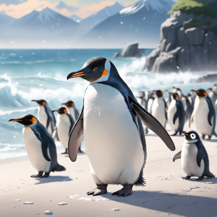 Generate masterpieces and ultra-high quality penguin images?Subject to the following conditions:?Can you please create a beautiful penguin image?

Only one penguin should appear in each image?Do not contain other penguins or animals?Make sure there is only one penguin in the scene?

Don't let penguins have more limbs than they need?Draw in a natural posture?While maintaining cuteness?Avoid excessive display of limbs?

Be careful not to introduce penguins or unwanted elements into the scene in the background?In a bright and natural environment?Imagine a scene with a happy expression of a penguin?

Draw carefully so that the tail does not come out on the penguin's ass?Adjust it to keep a natural look?

So that the penguin's neck is of the right length,?Balance and draw?Be careful not to be excessively long?

Draw a chubby penguin body shape?Rounded body or?Beautifully reproduce the fluffy feeling of obesity?

Please try to make sure that the generated image is a beautiful one with only one penguin.?Unpleasant facial expressions and situations?Elements of violence and anxiety?Discriminatory or insulting elements?Please do not include any sensitive topics or prejudices.?

Comply with these instructions?We are waiting for amazing images that maximize the loveliness and beauty of penguins?