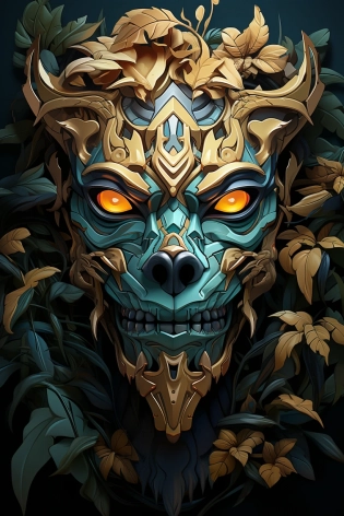 totem animal totem aztek greeble tribal style fanart ornate fantasy heartstone ankama gta5 cover style official behance hd artstation by Jesper Ejsing, by RHADS, Makoto Shinkai and Lois van baarle, ilya kuvshinov, rossdraws totem color pastel vibrant radiating a glowing aura intricate, elegant, sharp focus, illustration, digital painting, concept art, matte, art by WLOP and Artgerm and Greg Rutkowski and Alphonse Mucha, masterpiece --ar 2:3 --s 750