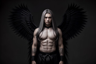 1male, ??, Dark room, holding black carnival clothes in his hands, (long gray hair:1.3), Black huge angel wings, A devastated look, Standing, (full - body:1.4), glass fragments, melancholy
Dimmer:1.5
Detailer:-1.0