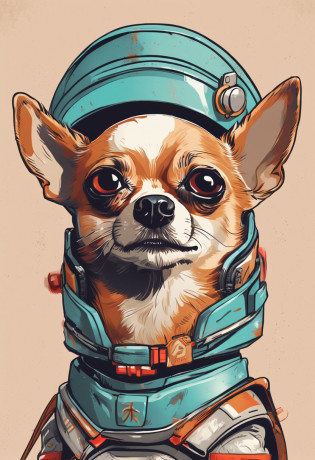 Cute Chihuahua in samurai armor ,There is a cute dog with a bandana around its neck, Personified cute Chihuahua, inspired by Shiba K?kan, Portrait of a cute Chihuahua, Portrait of a cute Chihuahua astronaut, cute corgi, Chihuahua, dogy, Cute Chihuahua Astronaut,
