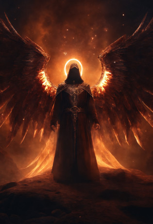 Cosmic Fallen Angel, glowing light eyes, Biomechanical, eerie, Creepy, nightmarish, Very bright colors, Light particles, with light glowing, Mshiv, wallpaper art, UHD wallpaper, Anakyr Skywalker, 15 years, Medieval clothes