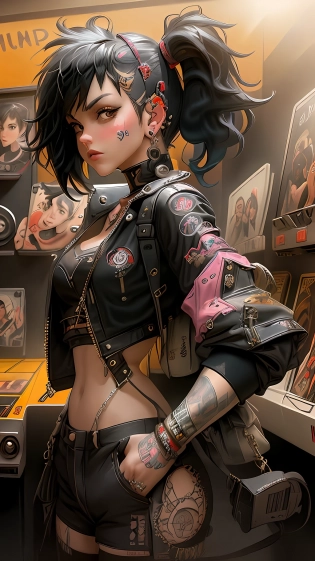 add_detail, masterpiece, Joan Jett loves Rock 'n Roll so she put another dime in the jukebox,