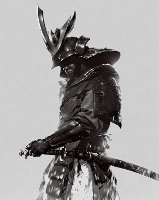 arafed samurai with a sword and a hat on his head, estilo samurai, guerreiro samurai, vestido com armadura samurai, samurai cyberpunk, Retrato Samurai, inspired by Kan? H?gai, Samurai ciborgue, japanese samurai, como samurai, epic samurai warrrior, japanese warrior, samurai urbano, inspired by Kan? Sanraku, Benedick Bana --auto