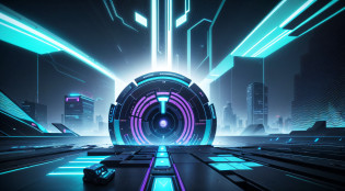 Tech guy on the front lines with several people around Imagine a background image that captures the very essence of the cyber and technological world., Designed especially for blob 
