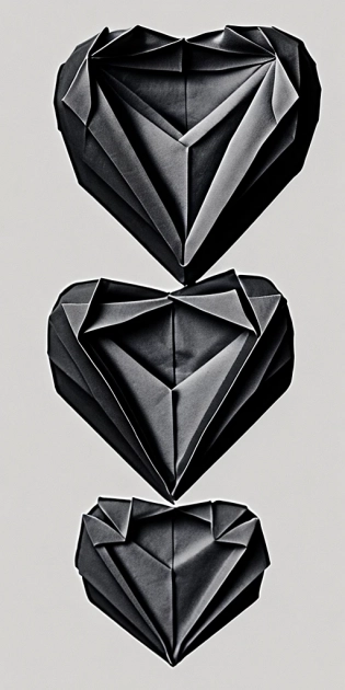 origami black heart