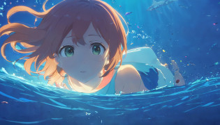 I saw an endless unfolding in front of me, Brilliant underwater space, A girl curled up in the water and slowly sank to the bottom? Masterpiece?super detailing?Epic composition?hyper HD?high qulity?Extremely detailed?offcial art?Unity8k wallpapers?32k -- v 6