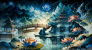 Chinese wind mountains? rios? Auspicious clouds? Pavilions? rays of sunshine? tmasterpiece?Ancient Chinese landscapes?mountain ranges?rios?Mountains and rivers?small stream?flowingwater?Lots of auspicious clouds?rays of sunshine?Lots and lots of lotus leaves?Large lotus leaves?Lots of clouds?Many ancient pavilions?tmasterpiece?super detailing?k hd?Epic composition?hyper HD?high qulity?extremely detaile?offcial art?Unity8k wallpapers?super detailing?32K -- 6 super details? Epic composition? hyper HD? high qulity? extremely detaile? offcial art? ?? 8k ??? super detailing? 32K