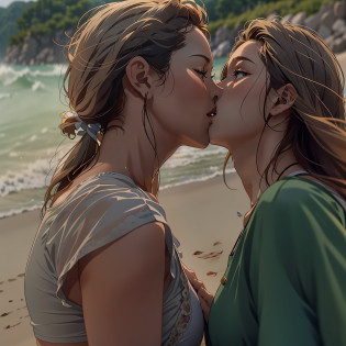 a close up of a woman and woman kissing on the beach, shot from movie, screenshot from a movie, still from a movie, wonderful, still from the movie, still from movie, still frame from a movie, still shot from movie, hd movie photo, scene from a movie, beautiful, film still from the movie, highlight scene of the movie, very attractive