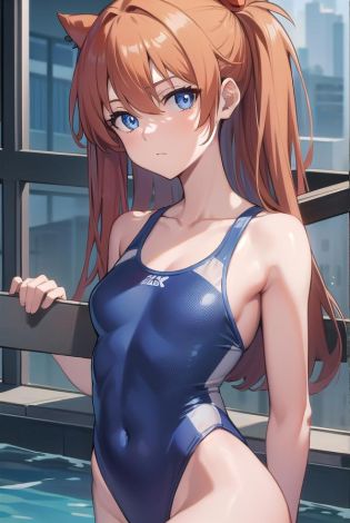 asukalangley, <lora:asukalangley:1>, asuka langley soryu, blue eyes, hair between eyes, headgear, interface headset, orange hair,
BREAK bare arms, bare hips, bare shoulders, blue one-piece swimsuit, collarbone, competition school swimsuit, highleg, highleg swimsuit, one-piece swimsuit, school swimsuit, swimsuit, thighs,
BREAK indoors, pool,
BREAK looking at viewer, BREAK <lora:GoodHands-vanilla:1>, (masterpiece:1.2), best quality, high resolution, unity 8k wallpaper, (illustration:0.8), (beautiful detailed eyes:1.6), extremely detailed face, perfect lighting, extremely detailed CG, (perfect hands, perfect anatomy),