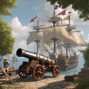 Pirates firing cannon, Medieval artillery cannon, Cannon as big as pirates, correct cannon ratios ,cannon in pirate ship, cannons firing other ships updata, updata