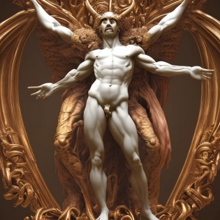 perfect God hugging Satan sculpture, in style of Michelangelo, sculpted from fire and water, intricate, delicate, highly detailed, beautiful, angry, classical style, Renaissance art, zbrush, cinematic lighting, high resolution, 32k resolution. perfection to the max. give it to me --v 4