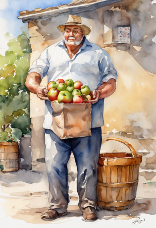 sketch, there is a man standing next to a box of apples, fat figure, full figure, juanmao, juice, farmer, scale model photography, daz, sofubi, heavy vignette!, photorealistic full body, figures, close full figure, highly detailed figure, cider-man, 1 figure only, painted action figure illustration iridescent,  full stocky body, completely naked, totally , no clothes, sans clothing, au natural, covering crotch with a white towel, bare butt, crowded gym shower with spraying showers and showering men in background, pastels, by harry bush, James Montgomery Flagg and Lois van Baarle and jim french and rossdraws, detailed realistic eyes, big bare feet, large bulge in crotch, very handsome, beautiful