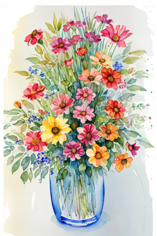 Draw vases with watercolors of different colors, vase with flowers, Watercolor painting style, vases, watercolor detailed art, water color art on paper, watercolor colored painting, Watercolor painting, inspired by Fran�ois Boquet, masterful detailed watercolor, watercolor paiting, High quality watercolor painting, framed paintings, author?Lynn Pauley