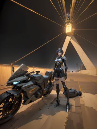 ?Very detailed CG unity 8k wallpaper?masterpaintings?optimal quality?superdetailed?beautiful details eyes?1.2??best illuminate??The best shadow?Extremely refined and beautiful?blooms??Barcode tattoo?Barcode scanner?
mechs?1 girl standing next to a motorcycle??????Whole human body?2??Mecha Musum?Cultivation tanks?restrained?science science fiction?shackle?shackle?BDSM?The mechanical vertebrae are attached to the abdomen?The mechanical neck is attached to the neck?Expressionlessly?Wires and cables are attached to the neck?Wires and cables on the head?Character Spotlight?science science fiction??Stand in a mechanical case?1.5???A large number of beams?1.5??from from below?