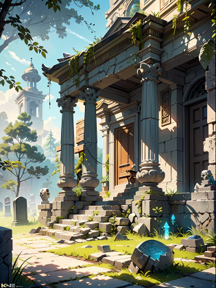 ((masterpiece)) picture of a fantasy grave guardian ,grave guard((skeleton )) sitting on((stone Thorne)) , under the beautiful ( fantasy) nature the throne is , ((detail forest)) ((small details)), (Bioluminescence runes skeleton),focus on grave throne stone, ivy plant surrounding the throne, inspired by senior environment artist, ((ancient grave guardian)),  , (intricate details), ((ultra-hd))unreal engine (fantasy art),(( unreal engine)) render concept art, ornate one ancient tample ruins, ((glowing nature)), picture capture with each every (((small details))), ((highly detailed)),break , evening time ((vermilion sky))