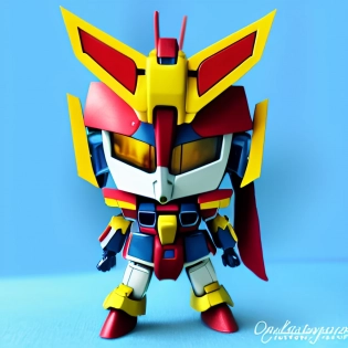 photorealistic chibi gundam origami