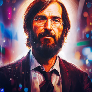 Foto RAW, 8k, Um closeup de um homem com barba, Steve Jobs, Retrato de Steve Jobs, Steve Jobs como Hokage, Apple, Cupertino, arte magistral, Inspirador, Spielberg, awesome art, incredible, Steven Spielberg, Arte Inspiradora, unreleased, bio-inspirado, Cinebiografia, Imagem absolutamente excepcional, extremamente criativo