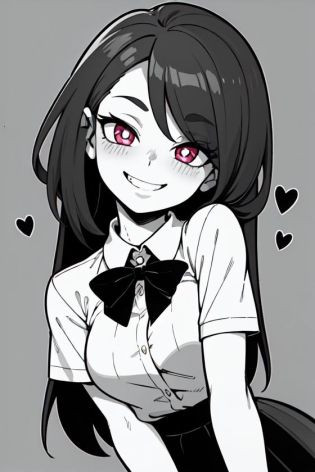 masterpiece,best quality,upper body,1girl,collared_shirt and flared_skirt as material3,??,color ink \(medium\),rounded corners,hair strand,small breasts,?heart-shaped pupils,fingersmile,sideways
Negative prompt: extra fingers, fewer fingers, bad-hands-5, by bad-artist, (bad eyes:1.2), (misfigured pupils:1.2), (bad clothing:1.3), (undetailed clothing:1.3), ng_deepnegative_v1_75t, verybadimagenegative_v1.3, (nonsensical backrounds:1.2), (bad backrounds:1.2), (bad shadows:1.2), (bad anatomy:1.1)verybadimagenegative_v1.3,
Steps: 20, Sampler: DPM++ 2M Karras, CFG scale: 5, Seed: 1511961701, Size: 512x768, 