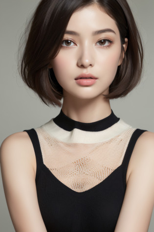 (masuter piece:1.3)?(8K?Photorealsitic?Raw photography?top-quality: 1.4)?(1girl in)?Very beautiful face?(Very realistic face)?(A dark-haired?short-hair:1.3)?Very beautiful hairstyle?Very realistic eyes?Very beautiful details??Very realistic skin??Very beautiful skin??(Mock Neck Crop Tank Top White Knitwear??absurderes?Very attractive??A high resolution?A hyper-realistic?high-detail?the golden ratio?(masuter piece:1.3)?(8K?Photorealsitic?Raw photography?top-quality: 1.4)?(1girl in)?Very beautiful face?(Very realistic face)?(A dark-haired?short-hair:1.3)?Very beautiful hairstyle?Very realistic eyes?Very beautiful details??Very realistic skin??Very beautiful skin??(Mock Neck Crop Tank Top White Knitwear??absurderes?Very attractive??A high resolution?A hyper-realistic?high-detail?the golden ratio?