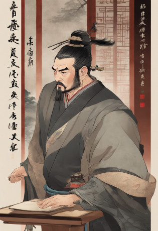 Best quality,4K,8K,A high resolution,Masterpiece:1.2,Ultra-detailed,Realistic:1.37,Portrait,Chinese historical figures,Bao Qingtian,justice,impartial,Heroic,Serious expression,Impressive appearance,Traditional clothing,Official hat,Exquisite courtroom,Wooden table and chairs,Elegant calligraphy on the wall,Ink painting hanging on the wall,Natural sunlight through the windows,solemn atmosphere,Fair trial,Upholding fairness and justice,Highly respected judge,Attentive audience,curious onlookers,Evidence submitted on the table,Scroll with kanji,The details of the costumes are meticulous,Fine texture on tables and chairs,Bao Qingtian's impressive facial features,Well-drawn eyes,Contoured nose and lips,Wisdom and determination in the eyes,Light and shadow balance,vibrant with colors?But not oversaturated,Traditional Chinese color palette,Aging and warm colors,Soft and even lighting,Study the facial expressions of your audience,Preoccupied with judgment,Background characters with various emotions,Highlight the composition of Bao Qingtian as the central character.mtu?The forehead has a black half-moon solid pattern