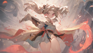 league of legends character art, League of Legends concept art,league of legends splashart, League of Legends character, league of legends art, from league of legends, Riot game concept art, league of legends style art, league of legends splashart, league of legends champion,komono, Hanfu?Taoist uniform?Off-the-shoulder attire?shift dresses?Lolita prostitute?Motion blur, Depth of field means reflection?extreme light?fog atmosphere?The moonlight shone on the side of the girl's face?22 year old?realisticlying?no-bra?vacuum?Extra-long sleeves?Long off-the-shoulder dress?huge tit?cleavage?Full length of colorful hair?1.9??Color gradient for long hair?Messy hair?Barefoot?Full body like?realskin?realcumAI?Snow-white skin?Snow-white thighs?Top image quality?Extreme light and shadow?White panty hose?High details?Standing painting?lines of movement?dynamicposes?komono?PC Wallpapers?Two-thirds of the canvas generates the body?move chart