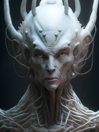 Xenomorph?White aliens with horns, Portrait of a humanoid alien, Humanoids, cgsociety 9, Detailed humanoid aliens, Tomasz Alen Kopera and CGsociety, CGSesociety?uncanny?terroral?repression