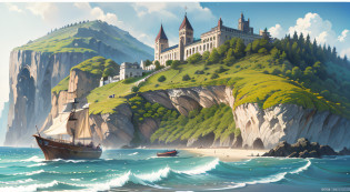 By the pumice island in the Bay of Baie,
And in my sleep I saw old palaces and towers
trembling in the more violent waves,
Abundant azure moss and flowers


The poem 