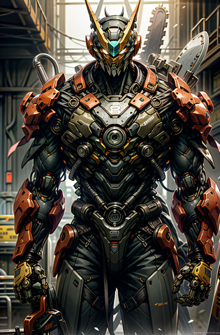 Dark_Fantasy,Cyberpunk,(chainsaw,chainsaw man,Red: 1.1),1man,Mechanical wonder,Robotic presence,Cybernetic guardian, wearing a worn mechanical suit, intricate, (steel metal [rusty]), elegant, clear focus, shot by greg rutkowski, soft lighting, vibrant colors, masterpiece, ((street)), cowboy shot, dynamic pose,https://www.google.com/url?sa=i&url=https%3A%2F%2Fwww.otempo.com. br%2Fentertainment%2Fmovies-and-series%2Fmovies-of-transformers-wasted-one-of-the-best-characters-of-the-franchise-1.2872960&psig=AOvVaw3T0-sZ3W2T0zEDf0B6Z5Ko&ust=1687558983339000&source=images&cd=vfe&ved=0CBEQjRxqFwoTCMjNwM6D0P8CFQAAAAAdAAAAABAE