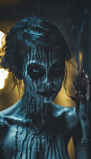 masterpiece inspired by Hellraiser, H. P. Lovecraft and Evil Dead 2013, realistic full body ((hard body pierced)) photography of two young evil skinny female, without clothes slim skinny young two evil female with hard body pierced ((two nude young slim skinny young evil female, full body pierced)), decomposing, out dark-black liquid from decomposing body, 12k definition, full body of two beautiful cute young skinny nude creepy scary evil female psycho monster bat young girl with sparkly translucent pale ghostly dark evil skin cuddling close without clothes decaying black-blue liquid body with piercing, very intricate scary facepaint bodypaint full pierced with dark liquid out, detailed bright ghostly dark liquid out from eyes, freaky shiny evil skinny emo, light blue and light green dark hair, and evil scary wicked grin-blue, dark shadowy scene in very spooky haunted house, ultra-detailed, ((dark art)), horror swamp, full body view, head to toe, UHD