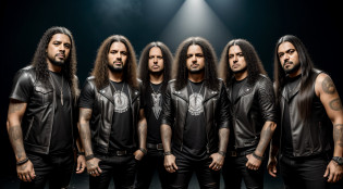 tres homens loiros com cabelo comprido em frente a um tambor e um microfone, Caparison, Promo da banda de heavy metal, Foto promocional da banda de rock pesado, apocalytic, new wave of british heavy metal, foto promocional, cabelos glam metal, Metal obsidiano, ouro e metal preto, carne e metal, metal head, em Valhalla, Ensaio Promocional, metal sujo