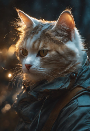 Centrado perfecto, Un lindo gatito por todas partes, Use una chaqueta de estudiante, usar gafas de sol, Usar auriculares, standing up position, Belleza abstracta, centrado, Looking at the camera, in front of camera, nearing perfection, dynamic, Luz de la luna, Altamente detallado, Pintura digital, Estaciones de arte, Concepto-Arte, Suave, foco n�tido, 8k, high-definition resolution, ??, arte de Carne Griffiths y Wadim Kashin, fondo blanco