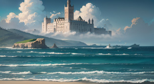 By the pumice island in the Bay of Baie,
And in my sleep I saw old palaces and towers
trembling in the more violent waves,
Abundant azure moss and flowers


The poem 