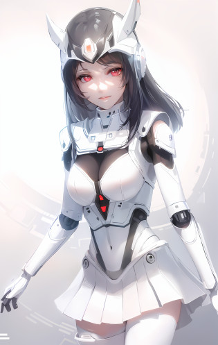 a close up of a woman in a white and black outfit, cute cyborg girl, perfect android girl, beutiful white girl cyborg, in white futuristic armor, girl in mecha cyber armor, beautiful female android, beautiful female android!, beutiful girl cyborg, sci-fi android female, retrofuturistic female android, beautiful android woman, 3 d render character art 8 k