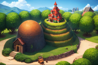 anthill with castle, anthill, castle, ants