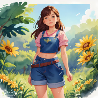 pintura de uma mulher em uma saia de bolinhas e crop top, pintura digital em aquarela, watercolor illustration style, aquarela artstyle, trending on artstration, estilo de pintura em aquarela, pintura digital em aquarela, in illustration style digital, pintura em aquarela, Aquarela Digital, No Bowater Art Style, Watercolor illustration, pintura colorida em aquarela, pintura detalhada em aquarela, Fanart, estilo aquarela