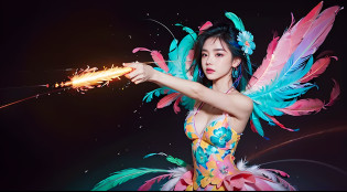 masterpiece, top quality, best quality, neon official art, beautiful and aesthetic:1.2), beutiful chines women bai lu(1girl:1.3), extremely detailed,(fractal art:1.1 neon ),(colorful:1.1 neon)(flowers:1.3 neon ),highest detailed,(zentangle neon:1.2), (dynamic pose), (abstract neon  background neon:1.3), (shiny skin), (many colors:1.4 neon )full hd, ,(earrings), (feathers:1.5) , (Flamethrower:1.3),neon red background  neon ,Phoenix dress neon,Neon,full HD