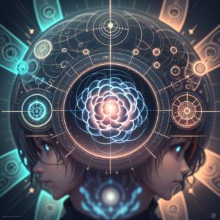 A stylized human brain, full of symbolic elements related to innovation and creativity. The brain is represented in a frontal perspective, com formas arredondadas e suaves. Its color is a vibrant shade of blue, conveying a sense of energy and vitality. Inside the brain, podem ser observados personalizados, electronic circuits and sinuous lines, representing the flow of thoughts and neural connections. These elements symbolize the genius and inventiveness of the human brain. Leaving the brain, Light rays radiate in different directions, representing the expansion of knowledge, the inspiration and injection of genius ideas by the channel. Escreva a palavra Genial no centro da imgem