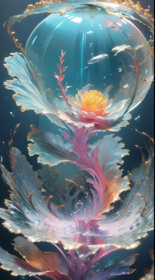 Kizi?Cute girls?((water sphere))?Wearing a Tang costume?Golden?((rainbowing))?water elemental?((vivd colour))?Water quality sense?Magical Circle?water sphere?water dragon?(((Kizi)))?Textures are diverse? chinese dragon concept art? Anime art wallpaper 8 K? anime artsyle? Detailed anime artwork?Epic composition?Realistic lighting?high definition detail?tmasterpiece?Best quality?