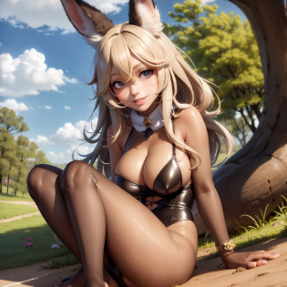 woman, full body, large breasts, dressed in the wind, blue eyes, rabbit ears, hair, perfect rabbit ears, eyelashes, detailed hands, detailed anatomy of hands, detailed eyes, expressive eyes, smiling, soil, whole body, rabbit feet, detailed feet, anatomy of feet, hairy neck, hairy body caramel, caramel hairy legs, hairy arms caramel, hairy face caramel, anthropomorphic rabbit,  1 girls, antrum, female, furry, hairy female, caramel hair, cute rabbit, looking at viewer, diaphragm, smiling, solo, wide hips, rabbit, rabbit ears, wolf girl, wolf tail, ((wolf)), antrum, biped, black eyeshadow, large breasts, shadow, female, skin, makeup, mammal, black nose, smile, (((soil))), humanoid, animal ears, hairy, large breasts, masterpiece, HD, best quality,  by the caramel, hair all over the body, by the smooth, humanoid rabbit. --auto --s2