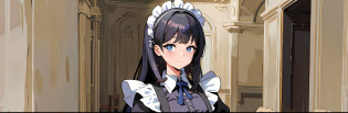 Anime character in maid costume standing in the hallway, maid costume, anime girl in maid costume, maid, gorgeous maid, detail details. Girl Front, Hestia, Noir, Maid Dress, Lori, Girl Front, Girl Frontline Style, Kushard Krentsky Art Woman, Maid Uniform, Azur Lane Video Game, Cute, Shy, Poor Social Skills, Unique Connection, Maid, Maid Waifu
