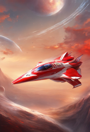 A red and white F1 car Chinese aerospace rocket F1 car co-branded F1 car surface has the words 