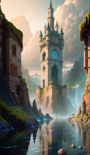 ((masterpiece)),((best quality)),((high detial)),((realistic,))
Industrial age city, deep canyons in the middle, architectural streets, bazaars, Bridges, rainy days, steampunk, European architecture?{{{Pixar style?4k, 8k, unreal engine,}}}?A grand scene, a time and space tunnel, a gray giant door carved with various mysterious symbols and inscriptions. Through the door, one can see a vast magical world.
Strange creatures, magical terrain, and mysterious atmosphere. Thick fog, a mysterious castle towering into the clouds, surrounded by magical power. Dancing elf.
The water source seems to have life, and the water flow is controlled and shaped into various strange forms. In the distant sky, mysterious and colorful colors, beautiful oil paintings,
Mysterious runes, strange creatures, magical auras,