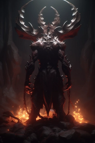 As you stand upon the edge hanging in the balance and fate may fall down upon you while the devil is knocking, dramatic lighting, 5D dimension, unreal engine, in the style of Diablo